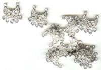 5 Pairs of 20x16mm 5 Loop Drop Silver Earrings